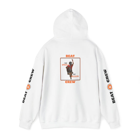 Beat Crew Two Wheel One Passion Graphic Hoodie - Orange Signed Stlye